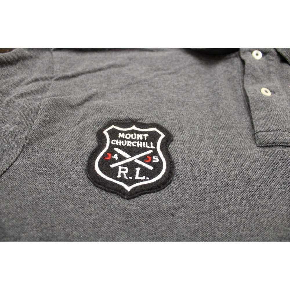 Polo Ralph Lauren Custom Slim Fit Polo Shirt Mens XL Gray Polo Bear Patch - Picture 4 of 10